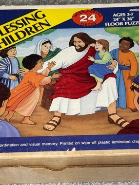 Vintage Judy Instructo Jesus Blessing The Children 24Pc Age 3-7 Religious Puzzle